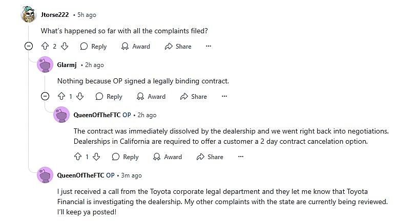 Dealership Cancels Sales Contract 