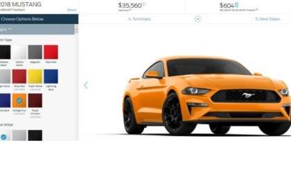 2018 EcoBoost Mustang Build Screen