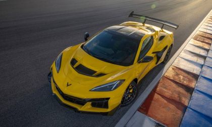 Yellow Corvette Zr1 on Race Track